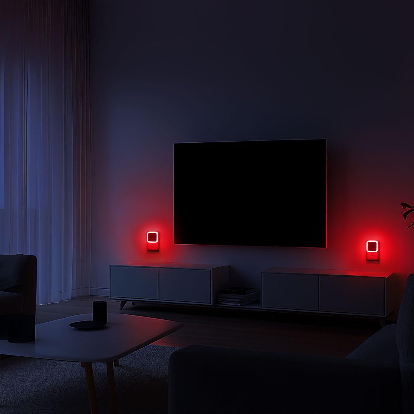 Sujeet Night Light 8-Pack Plug-in LED Dusk to Dawn Red Plastic NO.603