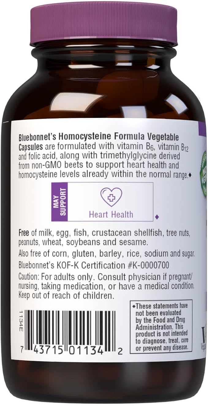 BlueBonnet Homocysteine Formula Supplement, 60 Count