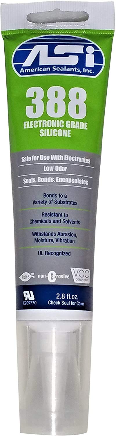 ASI 388 Clear Electronic Grade Silicone - 2.8 oz Squeeze Tube