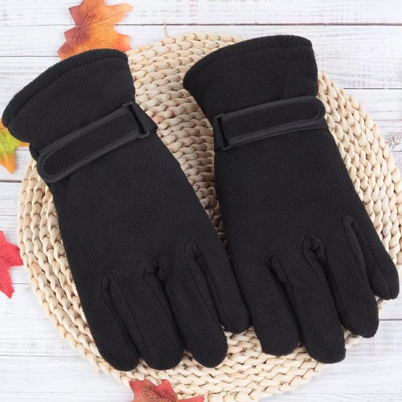 OVOY Men Winter-Polar-Fleece-Driving-Gloves Soft Warm Double-layer Windproof Cold-Weather Gloves for Riding Sport Outdoor