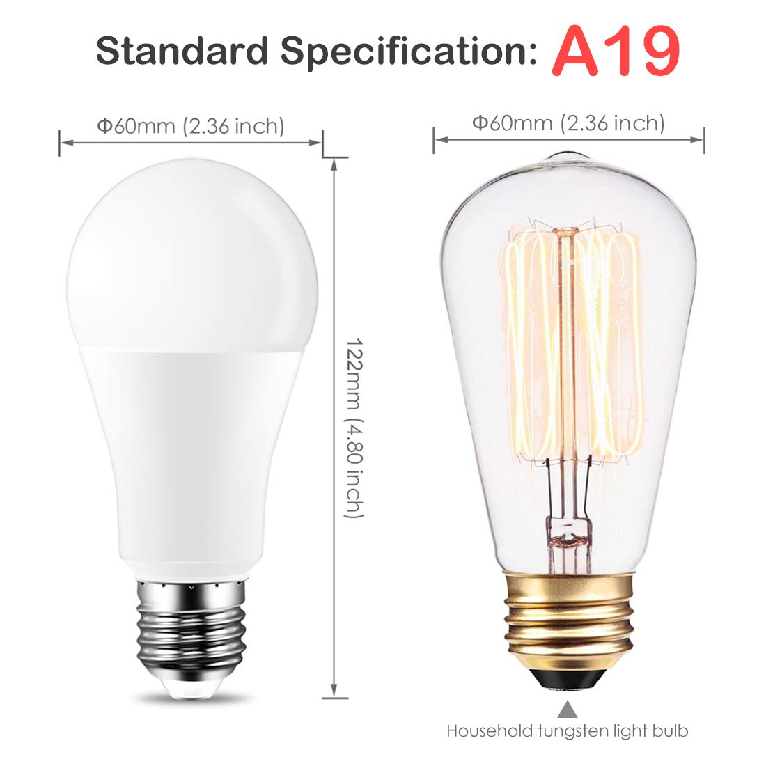 Yangcsl Rgb Color Changing Led Light Bulb, Dimmable, 85W Equivalent, Pack Of 2, E26 Base, Aluminum