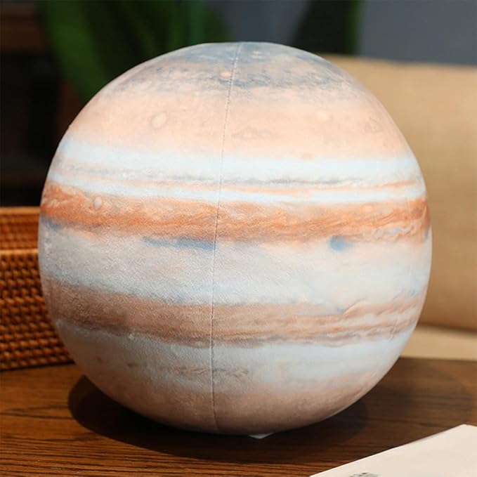 Ultra-ealistic 3D Planet ,Moon ,Earth,The Sun,Pillow Plush Toys,for Kids Teens Adults, for Teachers and Parents, Educational Toy Learning, 10.6 in (Jupiter)