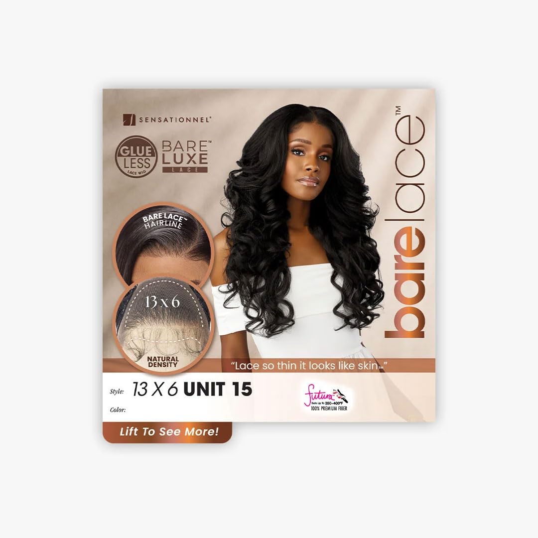 Sensationnel Bare lace 13x6 wigs - unit 15 lacefrontal glueless synthetic 180 degree preplucked hairline (FLAMBOYAGESAND)