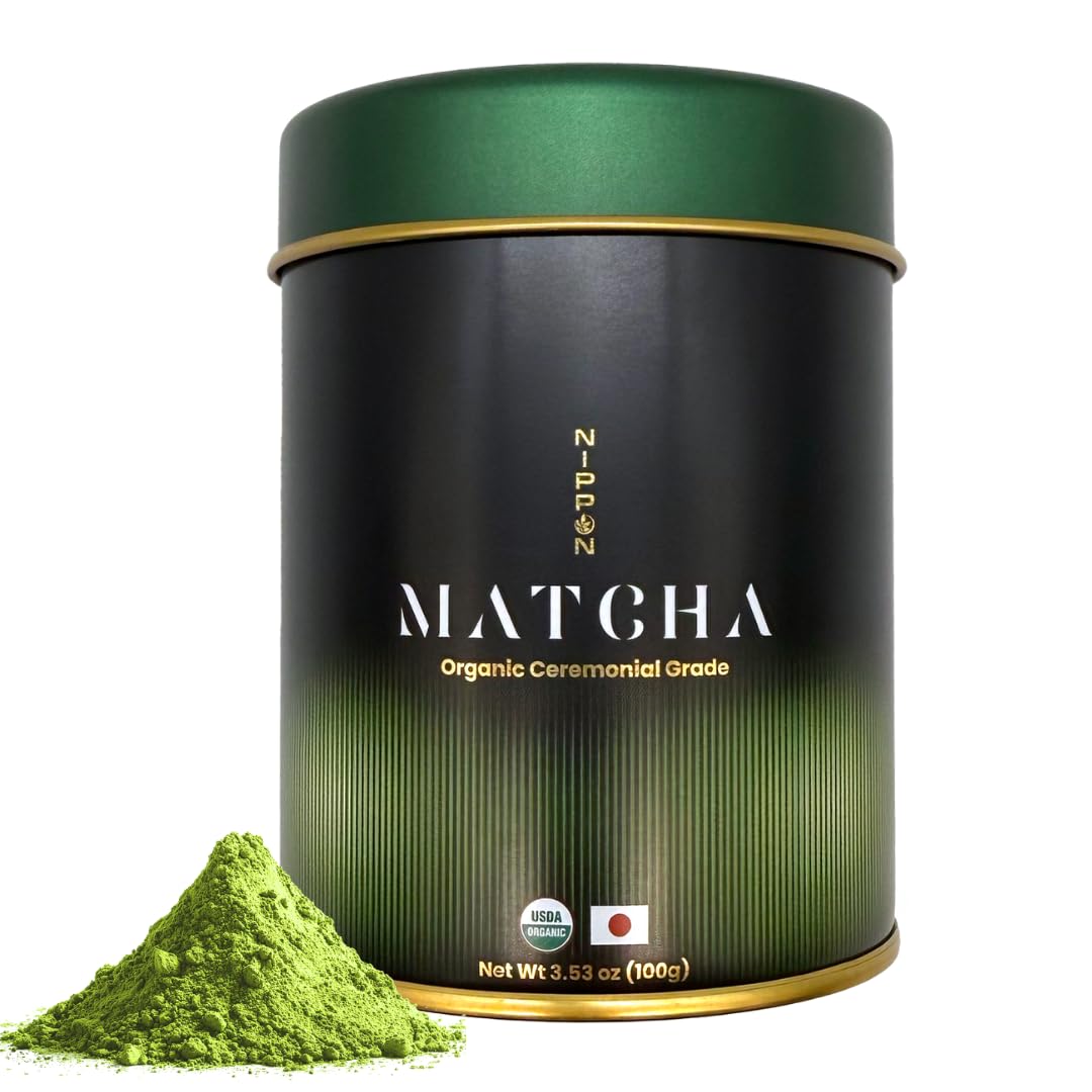 Nippon Matcha - Organic Ceremonial Grade Japanese Matcha Green Tea Powder - First Harvest from Uji, Kyoto - USDA Certified, Ston