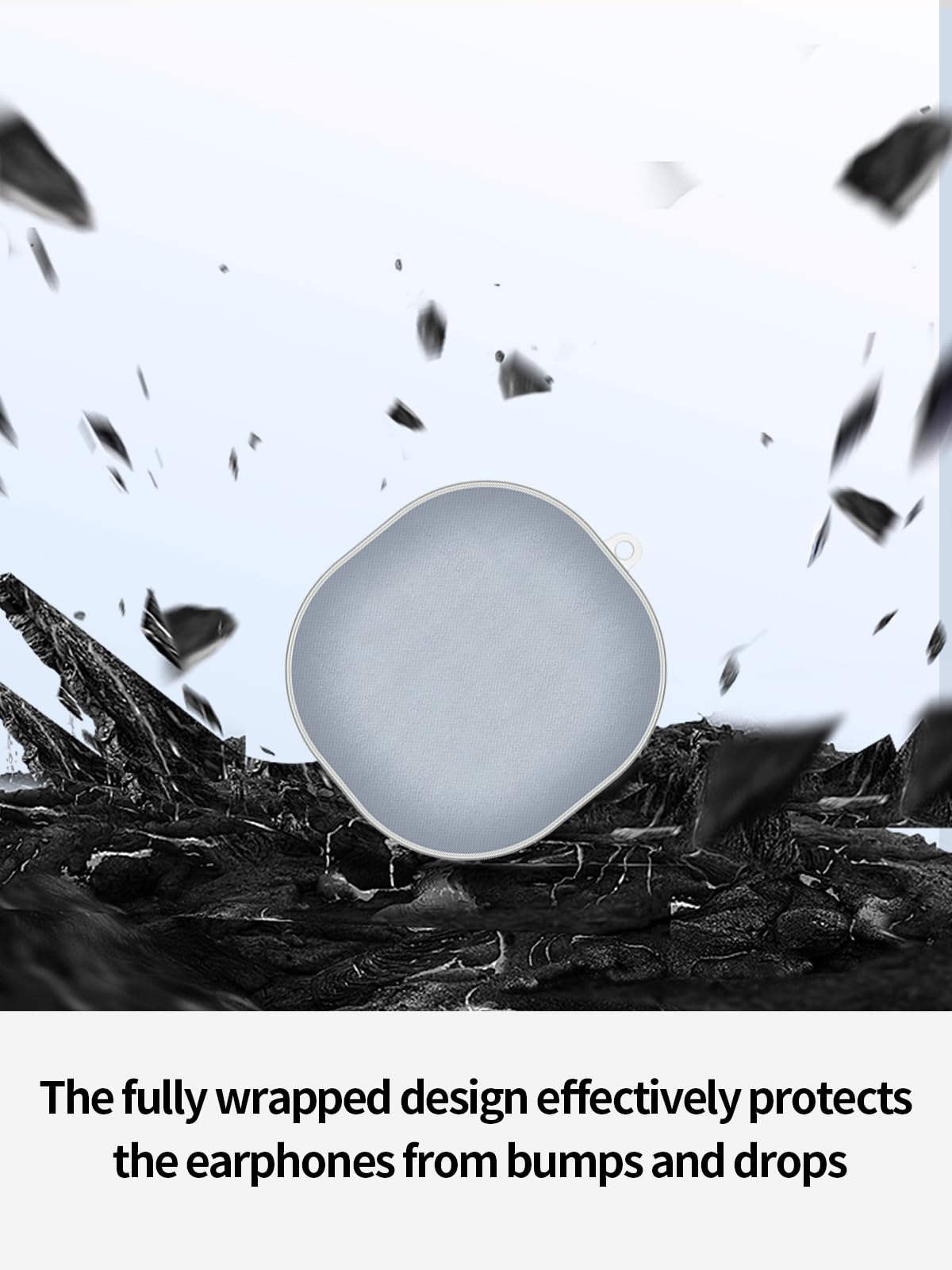 Compatible with Baseus AirNora 2 Headphones,True Wireless Noise Cancelling Earbuds,Clear Soft TPU Full Body Shockproof Protective Cover with Lanyard,Clear