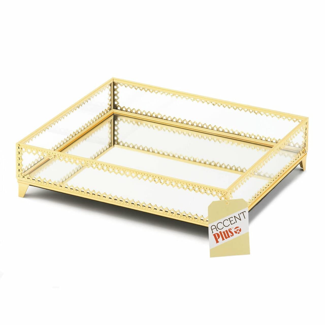 Accent Plus Gold Motif Jewelry Tray