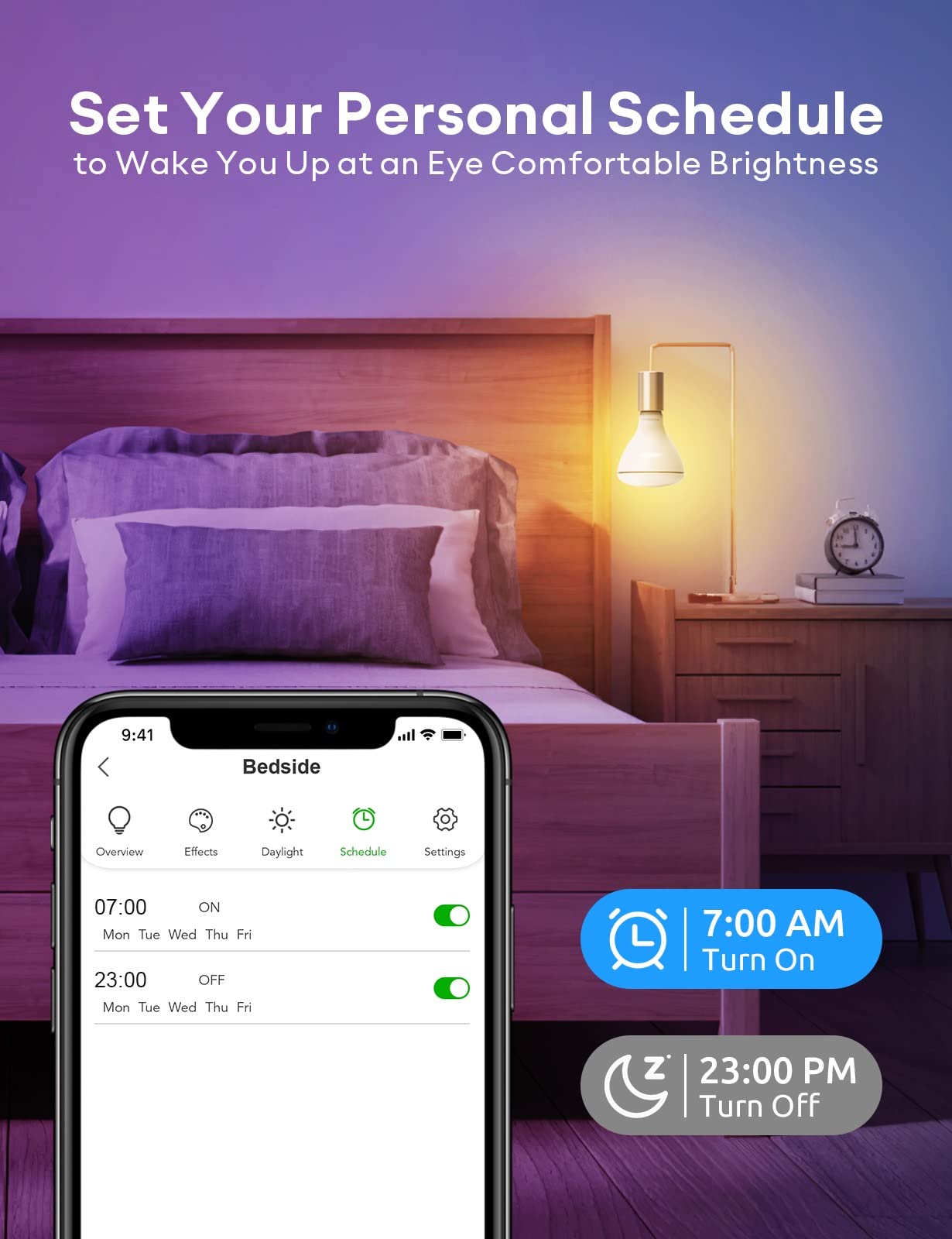 Vocolinc Smart Light Bulb, Rgbw Color Changing, 800 Lumens, Dimmable, Wifi, E26, 1 Pack, White