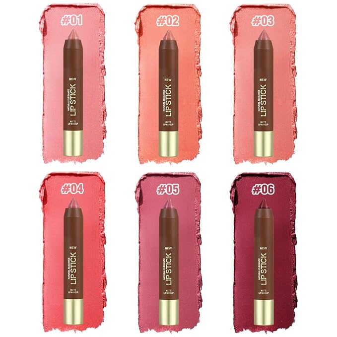 2Pcs Matte Lipstick Crayon Set for Women, 24 Hour Coral Pink Nude Pink Lipstick Lip Liner Pencil Long Lasting Waterproof Smudge Proof, Neutral lip liner marker Easy Application Full Coverage