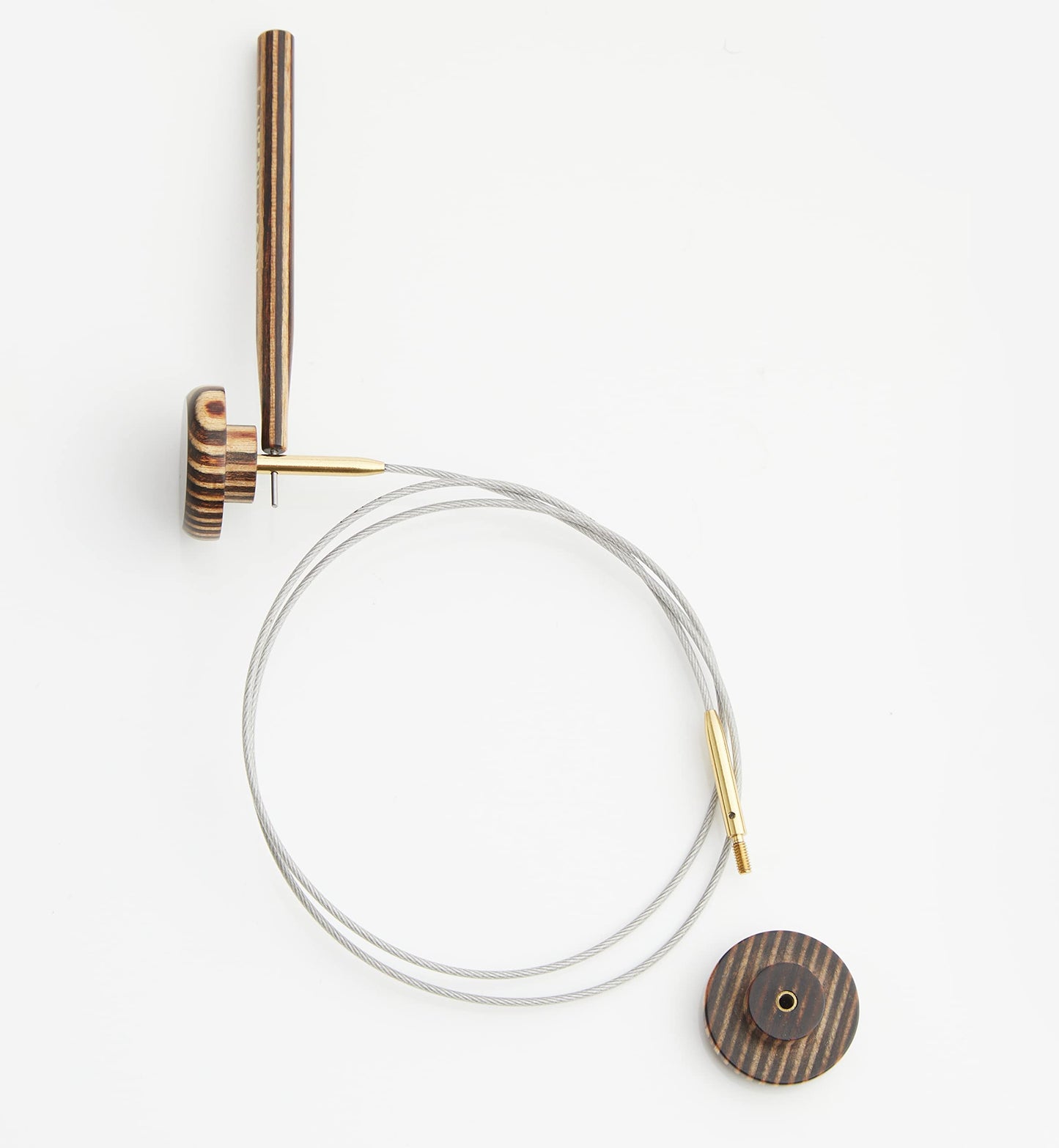 Lantern Moon Swivel Cords, Stainless, 47in / 120 cm, Ebony Wood, Dark Brown, Model 350606
