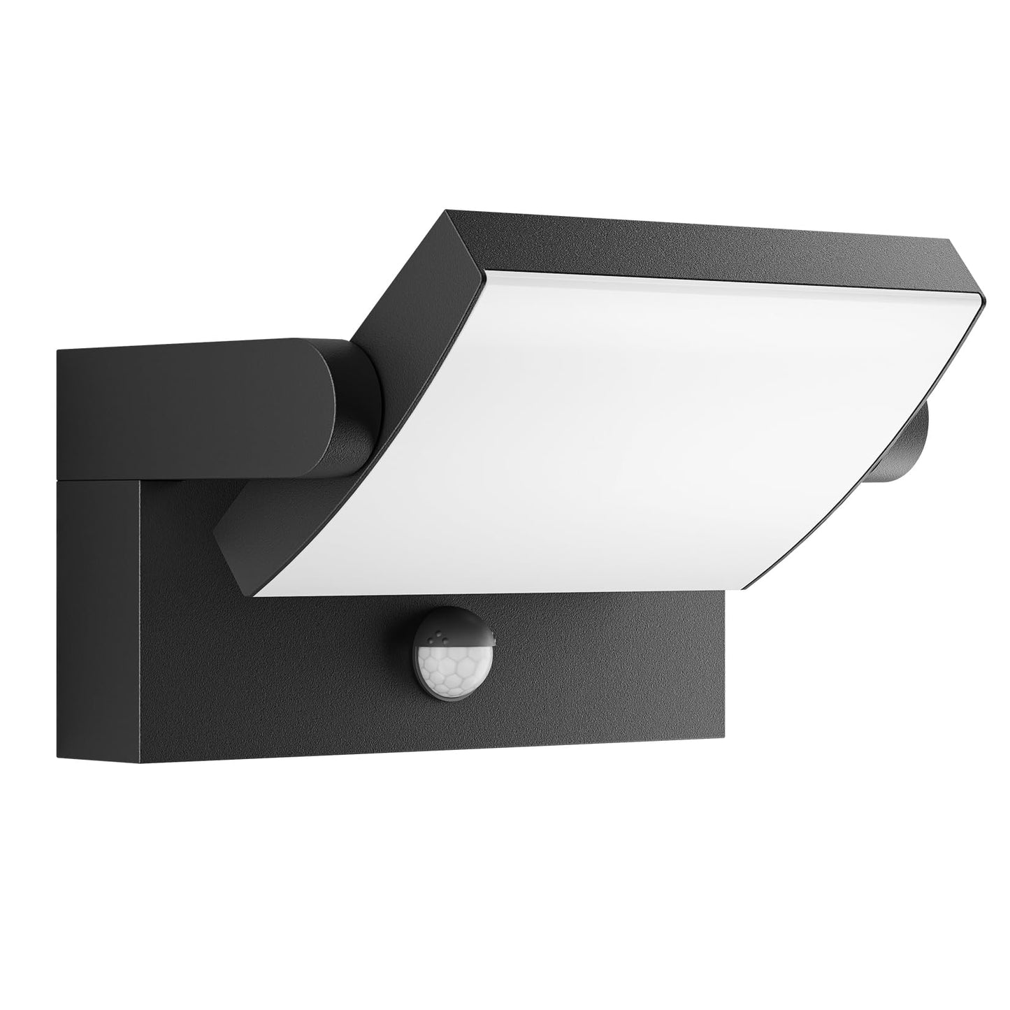 Lundwa 40W Motion Sensor Outdoor Wall Lights 3000K Black Led Light Fixture Ip65 Waterproof Exterior Porch Light 360 Adjustable Head Flood Wall Lighting For House