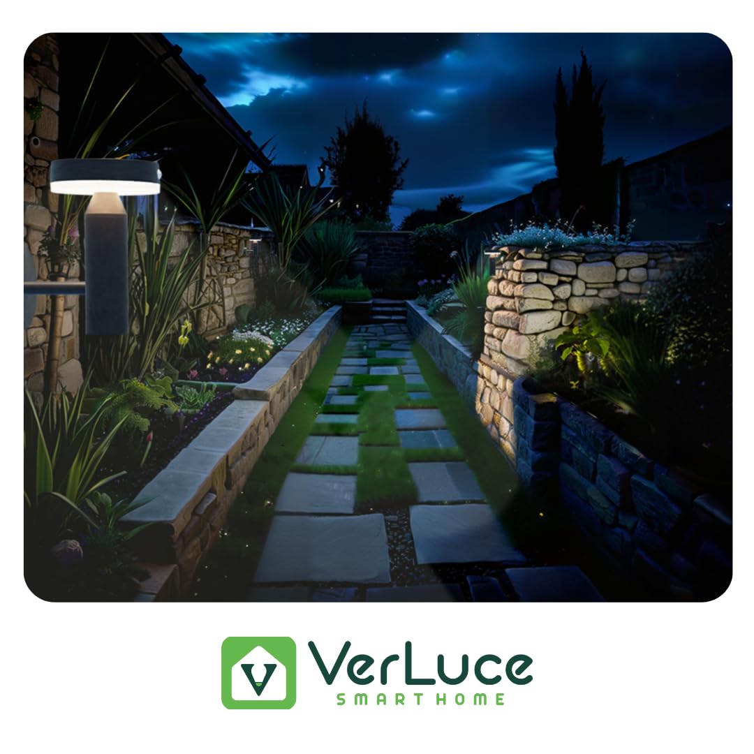 Verluce - Round Solar Wall Lights - Solar Powered Wall Lamps - Led Lights - Pir Sensor & Two Lighting Modes - Rechargeable Battery - 3000K 1.3W Solar Panel & 3.7V - Ip44 Weather Resistant - 2 Pack