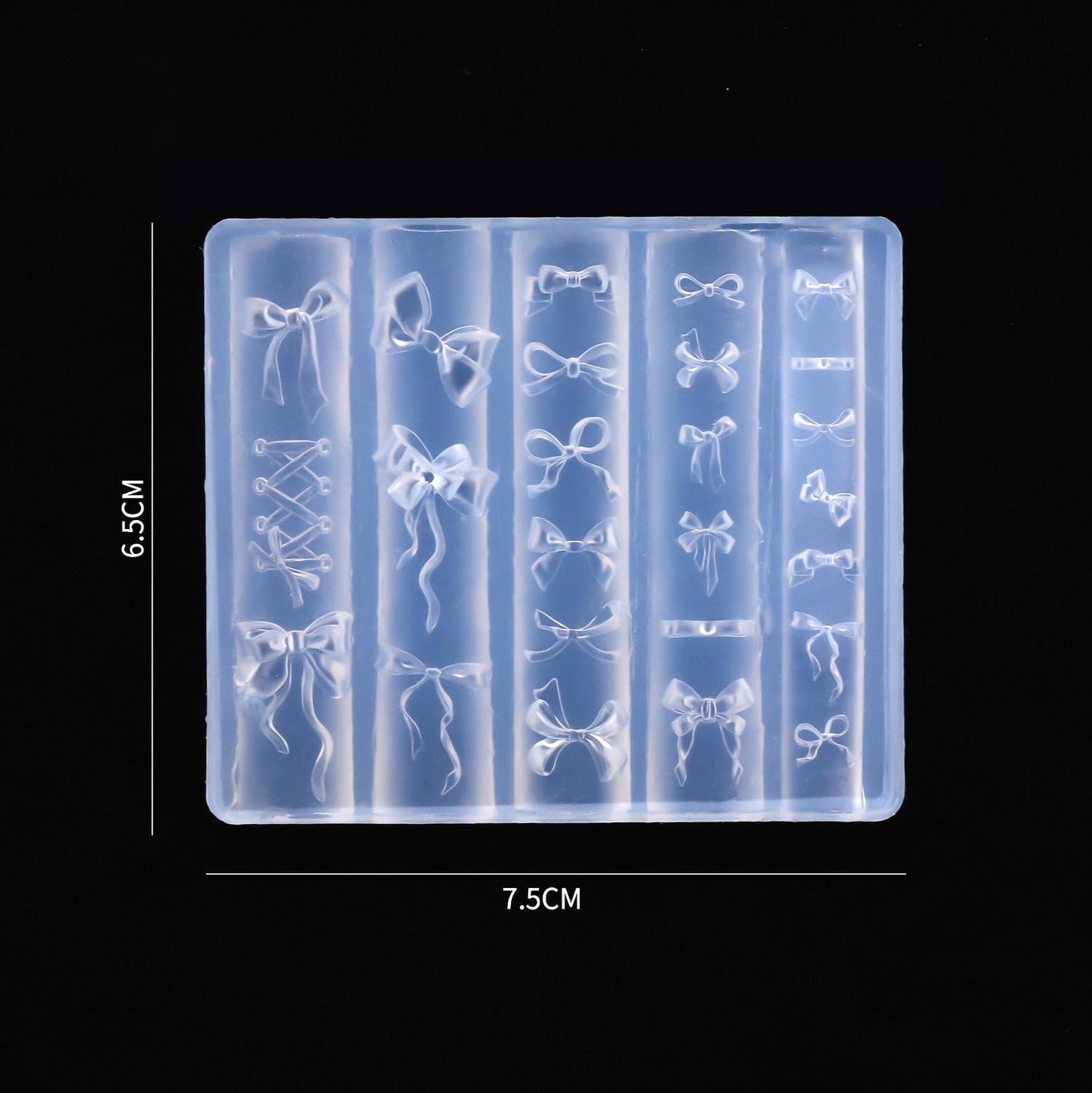 LIFOOST Ribbon Bows Silicone Nail Mold Embossed Bowknot Nail Art Mould Tools 3D Carving Templates for Women Girls Manicure Acces