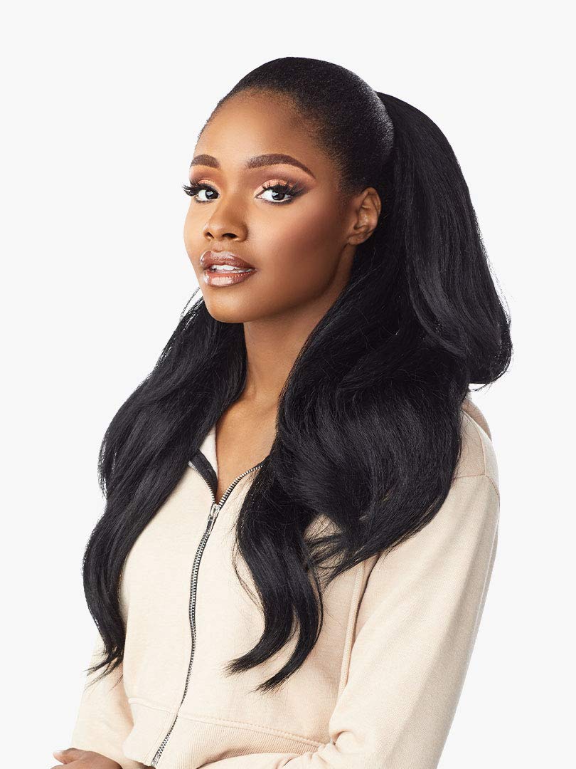 Sensationnel Instant Updown Halfwig Pony - Unit 11 4 Style in 1 Half Wig and Pony Wrap (2 DARKBROWN)