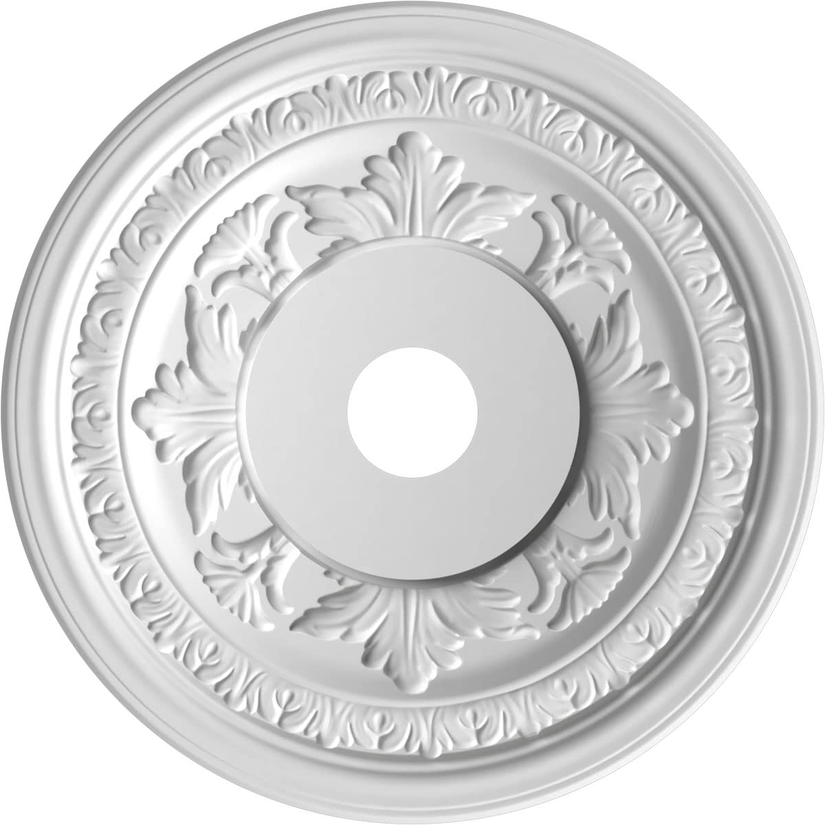 Ekena Millwork 22Od X 3 1/2Id X 1P Baltimore Thermoformed Pvc Ceiling Medallion (Fits Canopies Up To 7 3/4), Aged Dark Steel