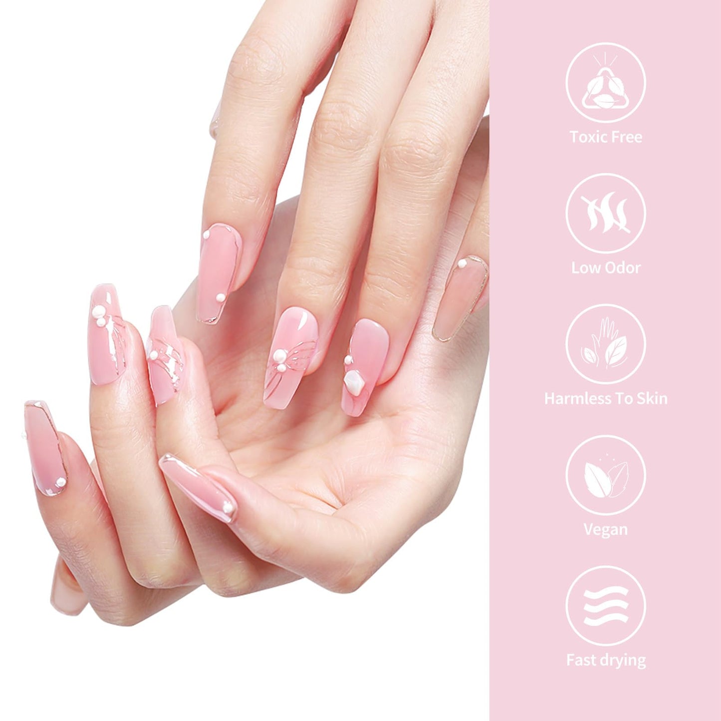 VENALISA Pink Gel Nail Polish 1 Pcs 12ml Light Pink Color Gel Polish Soak Off UV Salon Manicure DIY at Home Nail Art For Girls W