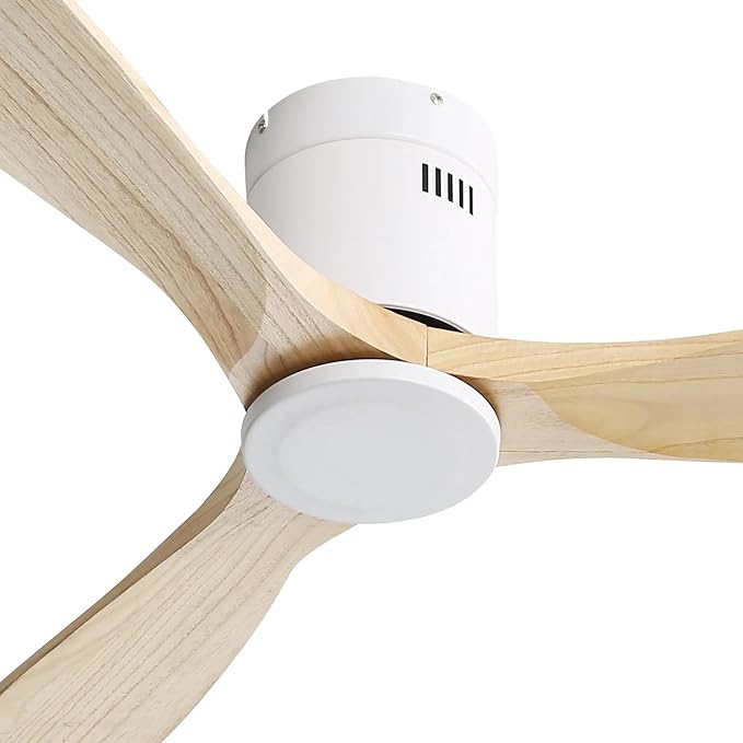 NicBex Ceiling Fan 52 Inch Ceiling Fans Without Light Ceiling Fan with 3 Blades and Remote Control Reversible DC Motor Ceiling Fan for Bedroom, Living Room, Natural White
