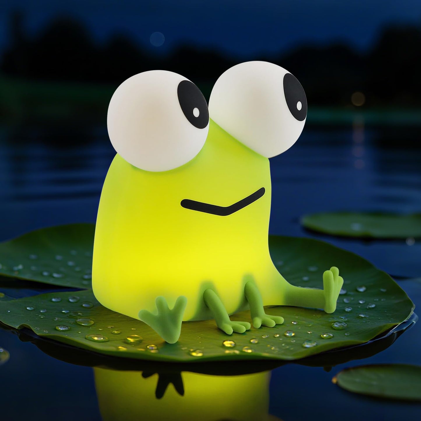 YISUN Frog Night Light for Kids, Soft Silicone Nursery Night Lamp Rechargeable LED Bedside Lamp with Timer, Cute Squishy Lamp fo