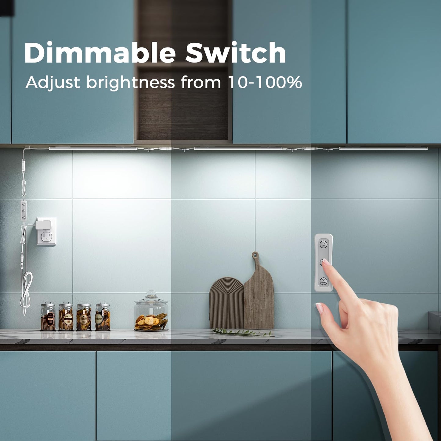 ASOKO Under Cabinet LED Light, Dimmable 4000K, 12 inch, 6 Pack, Alloy Steel