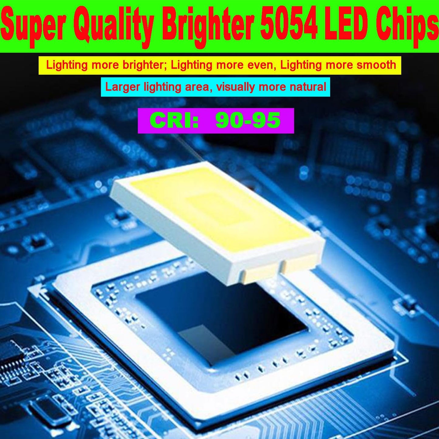 SUYOOULIN LED Light Strip, 16.4ft 600 SMD 5054 LEDs, 16000LM, Waterproof IP67, Green