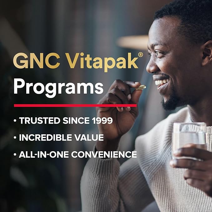 Mega Men Whole Body Ultra Premium Vitapak Program, GNC’s Best Nutrition Pack for Male Wellness, Convenient, 8 Products in 1 Packet, Memory, With Clinically Proven Ingredients, Joint Support, 30 svgs
