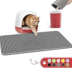 Cat Litter Mat - 23.2'' x 29.1'' Large Litter Trapping Mat, Easy to Clean Litter Box Mat, Waterproof, Urine-Proof, Non-Sli...