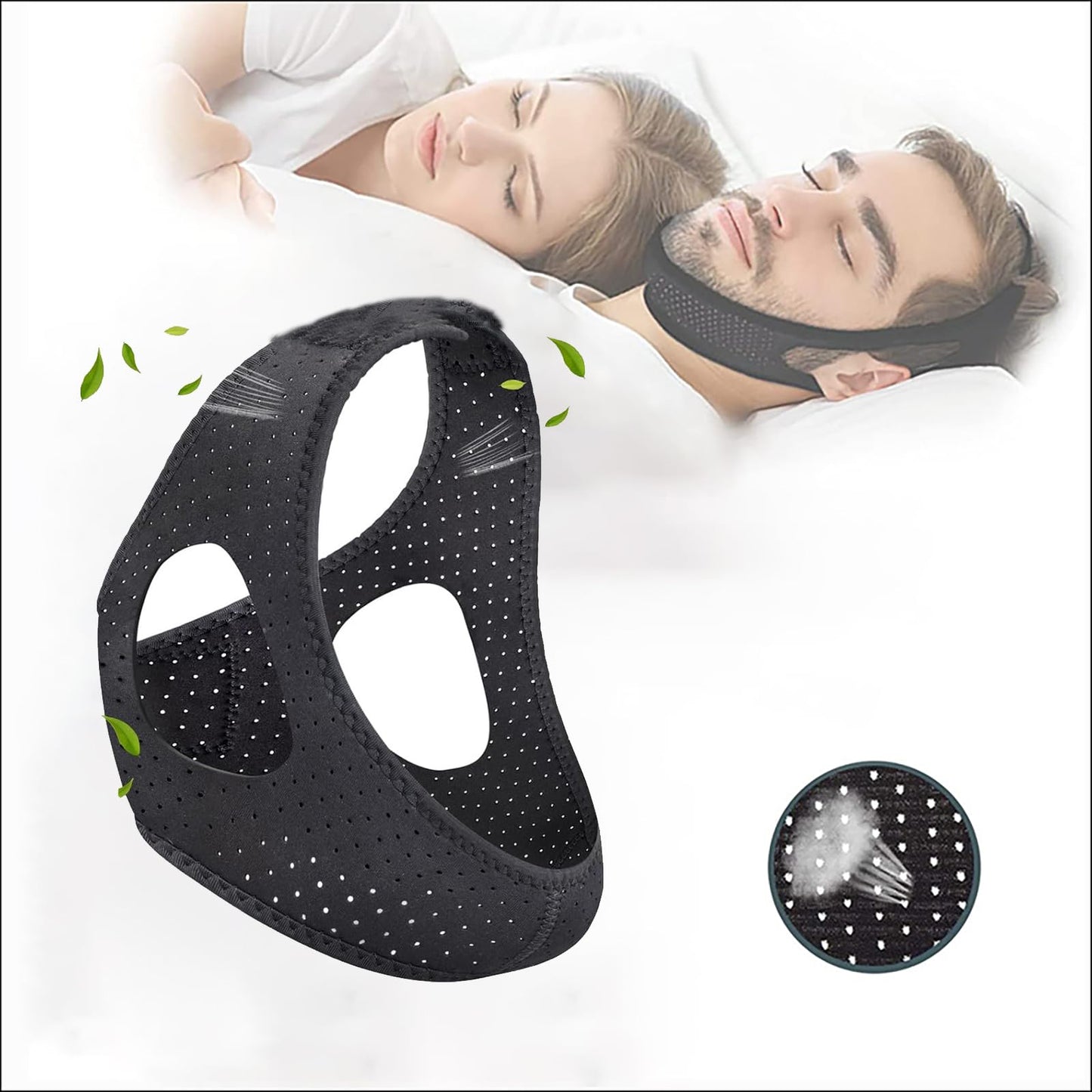 YeyHaiza 2 Pack Chin Strap for Sleeping, Anti Snoring Devices Breathable and Durable, Snore Stopper for CPAP Users