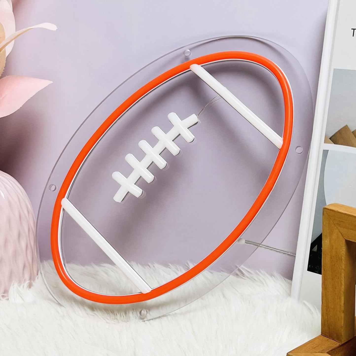 Mupanvid Football Neon Sign 9.84?9.84 Inch Football Led Neon Light Powered By Usb With Dimmable Switch Sport Led Sign For Wall Decor Bedroom Birthday Signs Kids Gift