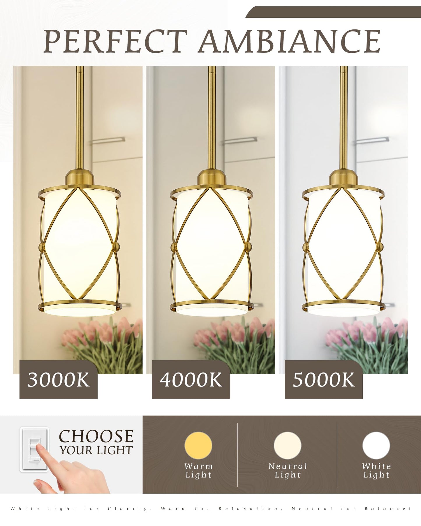 Osimir Pendant Lights, Modern 2-Pack, Brushed Gold with Frosted Glass, 1-Light, CH9176, Farmhouse Style for Kitchen Island or Dining Room