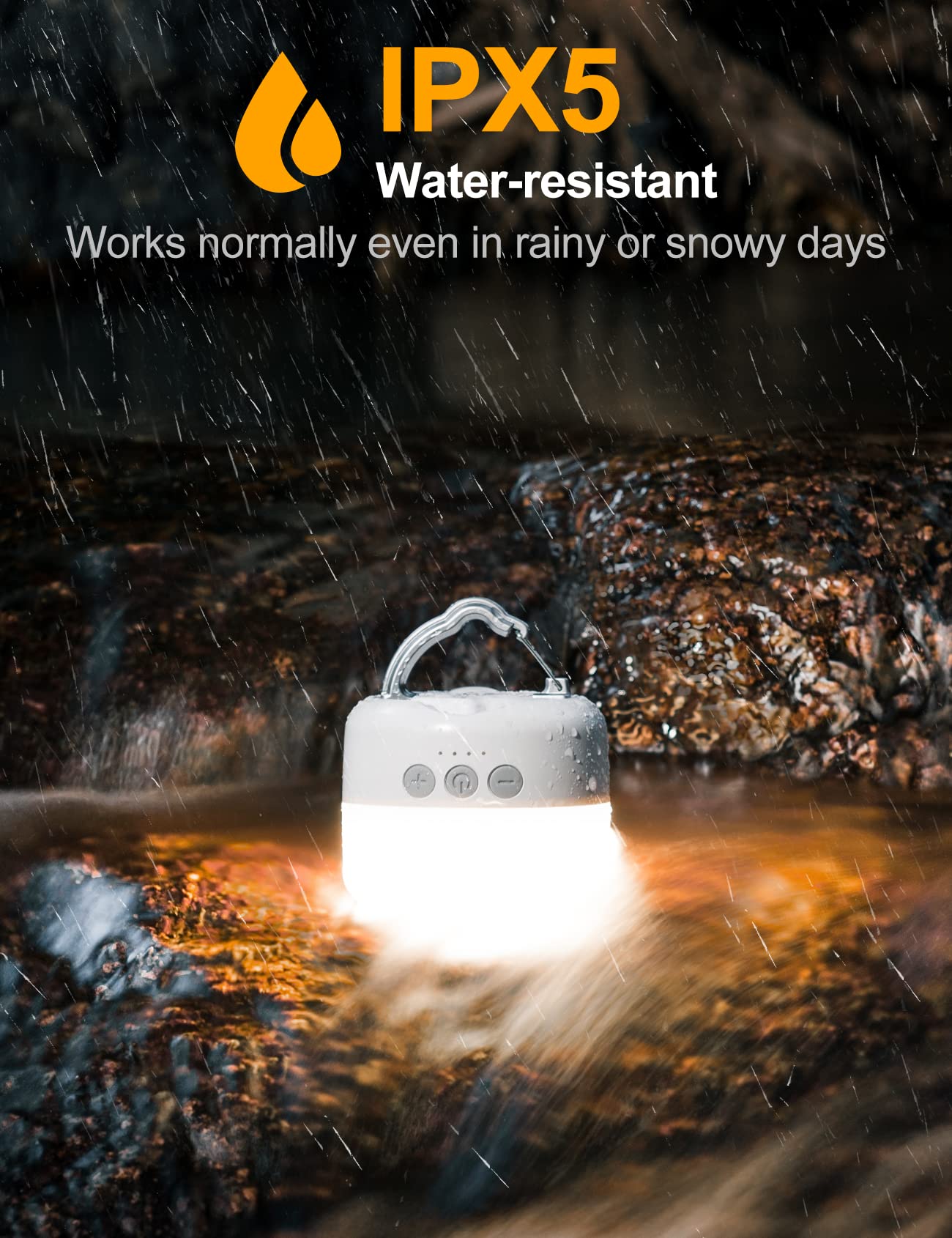 ZMNT 1000LM Rechargeable Camping Lantern, Mini Flashlight, Metal, Creamy-white, Model C10-W