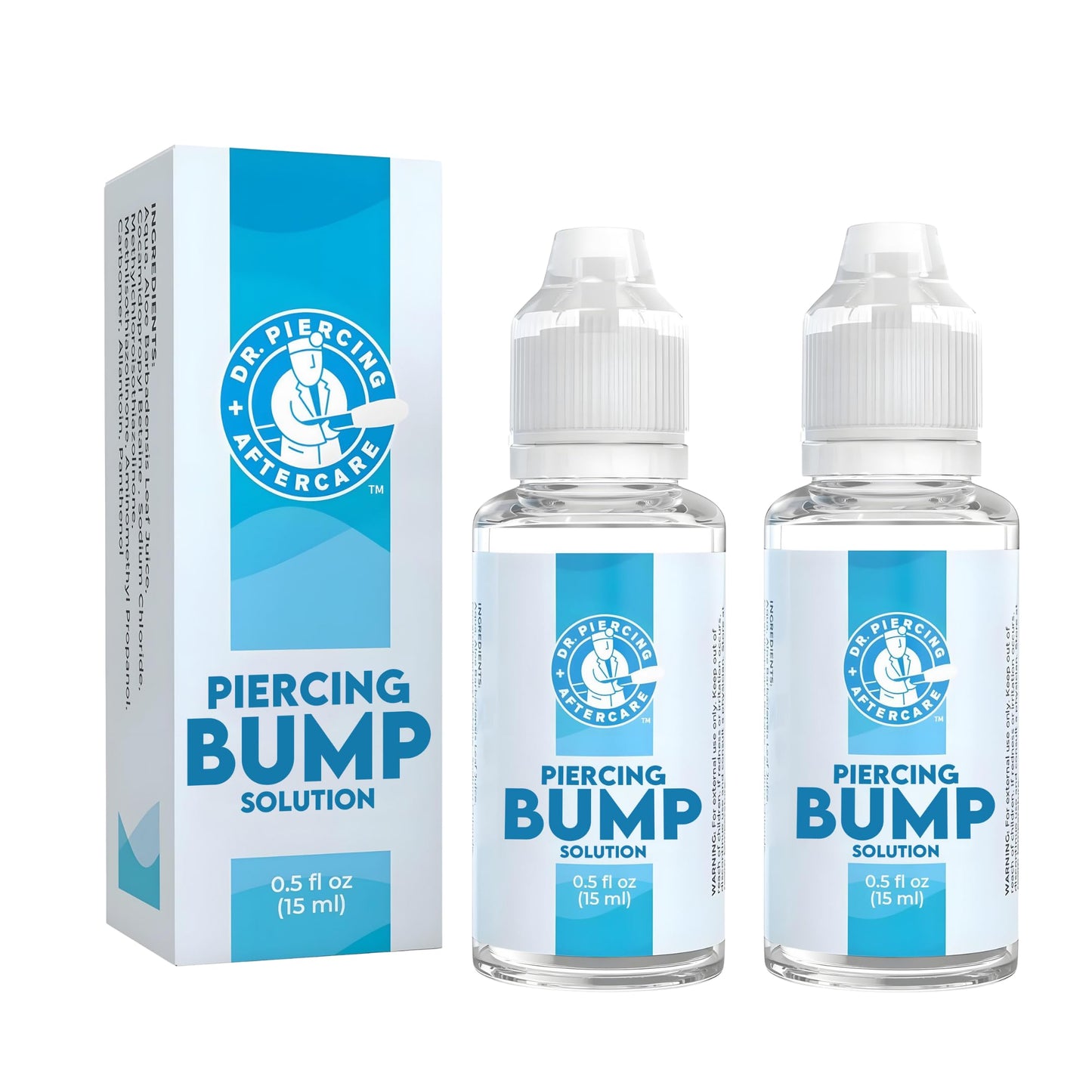 DR. PIERCING AFTERCARE Keloid Drops - Non-Greasy Saline Solution for Keloid Bump Removal for Piercings - May Reduce Appearance o