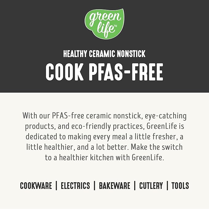 GreenLife Rice Cooker with Removable PFAS-Free Nonstick Pot, 3-Cups Uncooked/6-Cups Cooked, One-Switch Design, Auto Keep Warm Function, Soup, Grains, Oatmeal, Wood Handle, Black