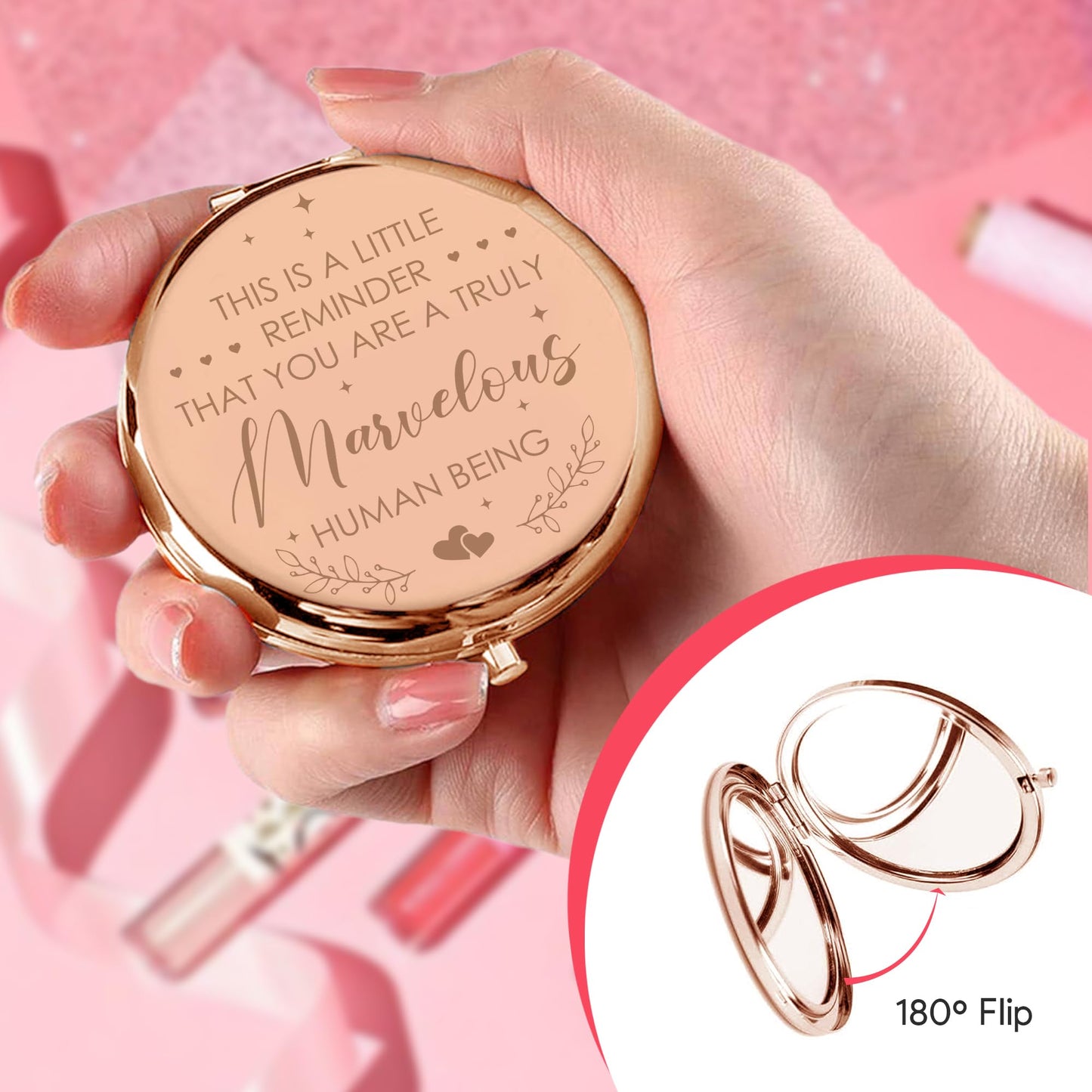 Gossby Inspirational Gift for Women - This is A Little Reminder Compact Mirror - Encouragement, Thank You, Appreciation, Motivat