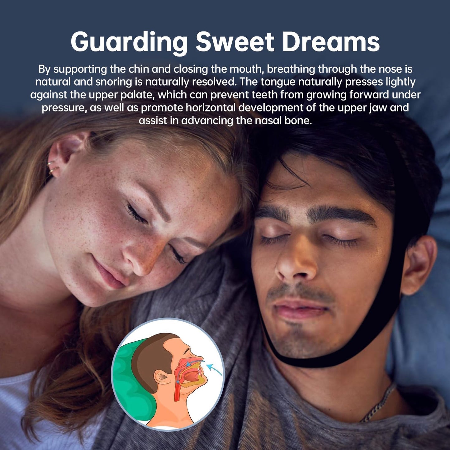 NapNinja:Your SlumberSaver.Chin Strap for snoring.The Adjustable Chin Strap Made of Lycra Material is Suitable for Everyone. It Effectively Prevents Mouth Breathing Anti snoring Device.