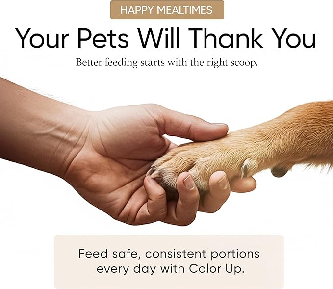 Color Up ⅓ Cup Pet Food Scoop – Stainless Steel Dog Food Scoop Cup – Rust-Resistant, Durable Measuring Scoop for Dogs, Cats, Birds & Rabbits – Ideal for Dry Food & Treats