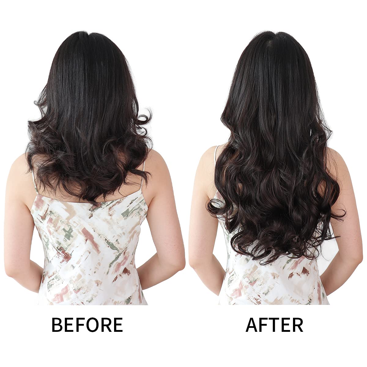 HSPJHTM Dark Pink Hair Extensions Wave Clip in Hair Extension for Women Halloween 18 5PCS Wavy Curly Natural Hair Extentions Thi