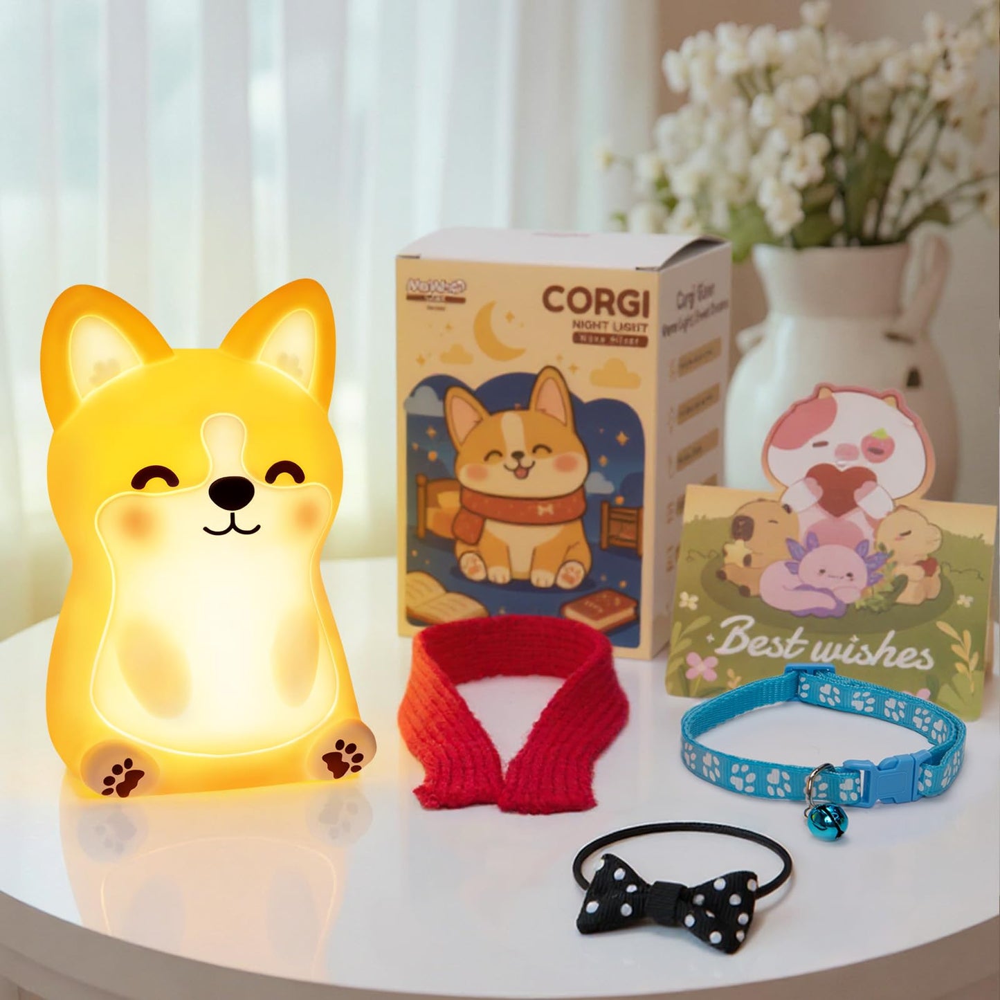Mewaii Huggwaii Corgi Dog Night Light For Kids 3 Brightness Levels Silicone Nursery Dog Lamp 30 Min Timer&Rechargeable Cute Puppy Kids Night Light For Bedroom Corgi Gifts For Boys Baby Room Decor