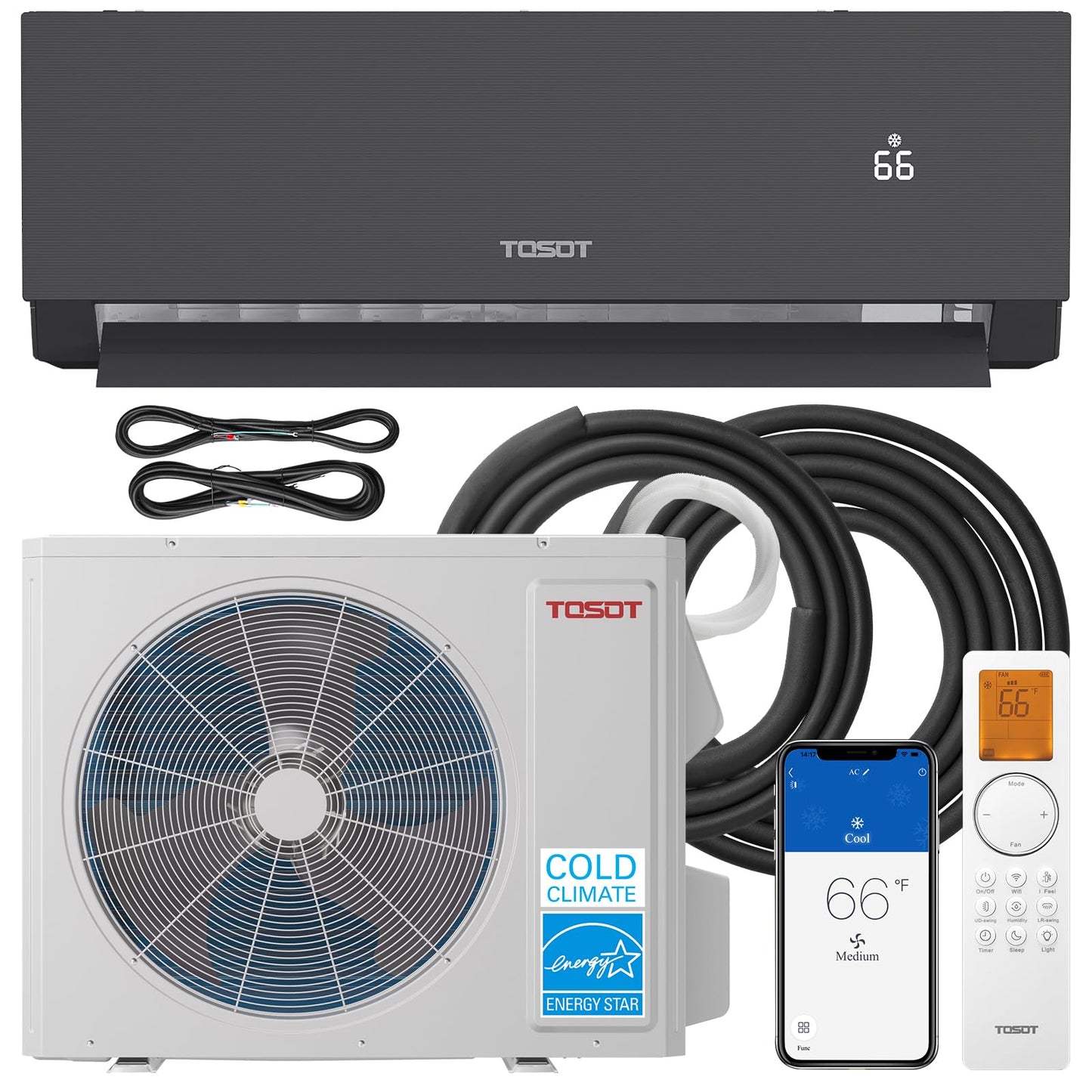 TOSOT 24,000 BTU 24.0 SEER2, Energy Star Mini-Split Air Conditioner and Heating, WiFi-Enabled Ductless Inverter AC Unit with, Su