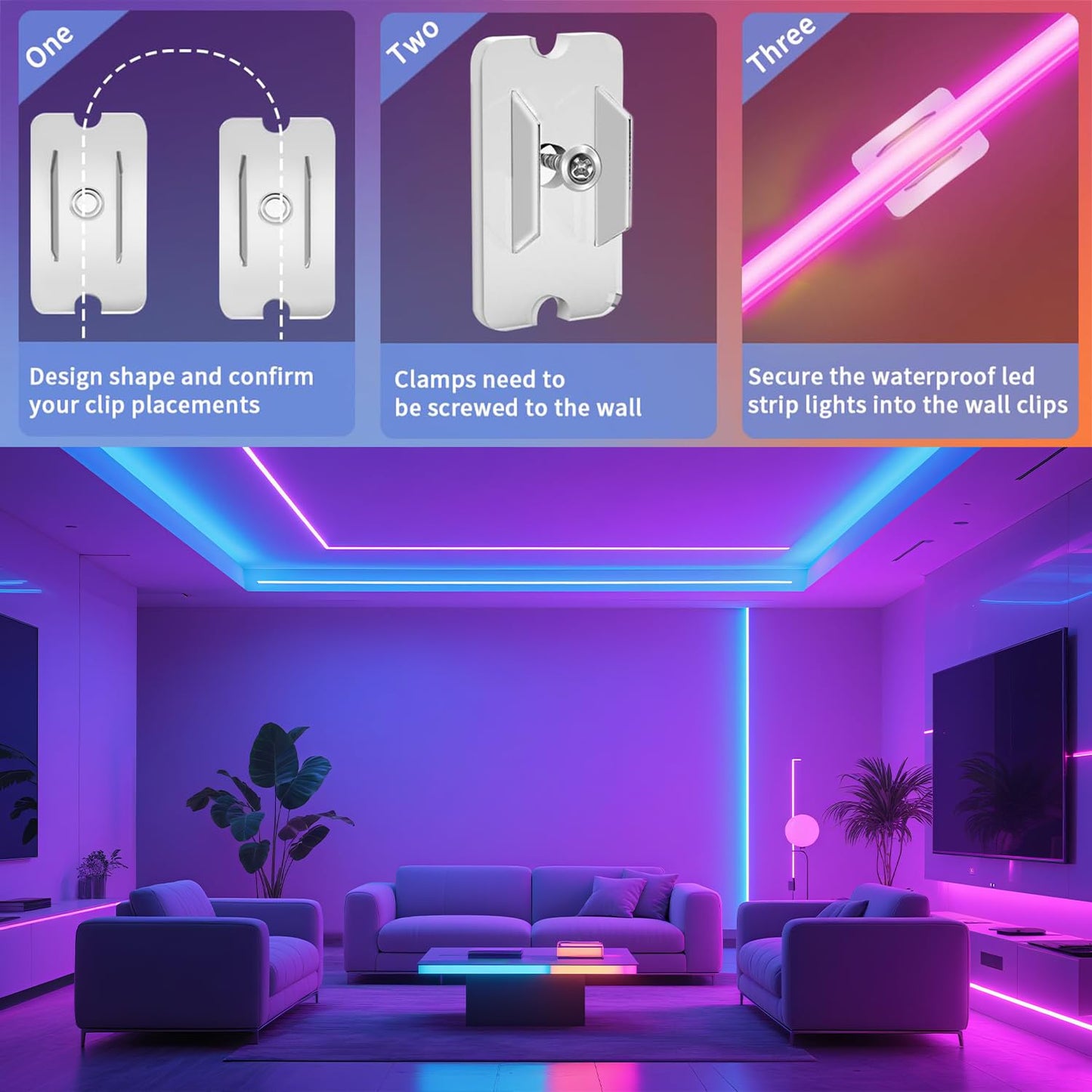 Zslaifu Usb Led Light Strip 3.28Ft 5V Rgb Led Strip Lights Dimmable Mirror Led Lights Strip Usb Light For Bedroom Cabinet Kitchen Diy Lighting (Power Adapter Not Included)