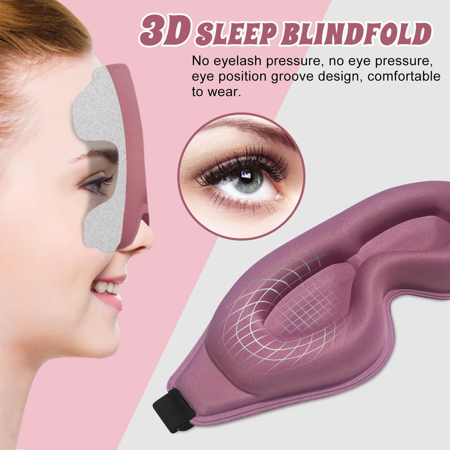 Clbxzwc 3D Advanced Eye Mask for Sleeping,Ultra Delicate Soft Skin Friendly Eye mask,100% Blackout Sleep Eye Mask for Sleep, Eyelash Extension Sleep mask