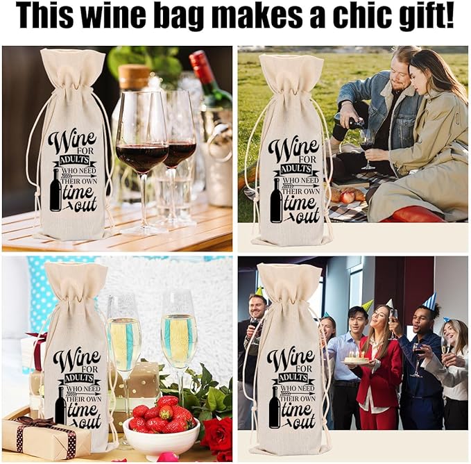 Funny Wine Quotes Wine Bag Wine Tasting Party Supplies for Wine Lovers Women Men Grammy Groom Friend Christmas Birthday Wedding Bachelorrette Party Wine Bags