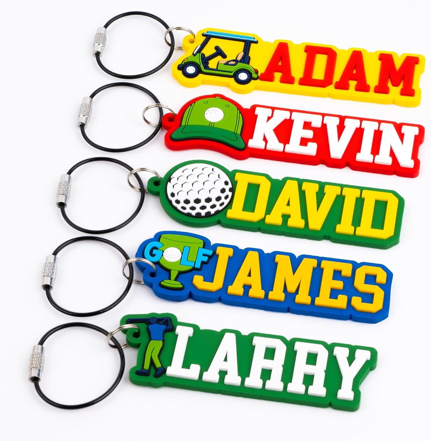 Personalized Sports Golf Keychain ā Custom Name Tag, Bag Tag, Luggage Tag ā Gift for Kids, Coaches, Teams