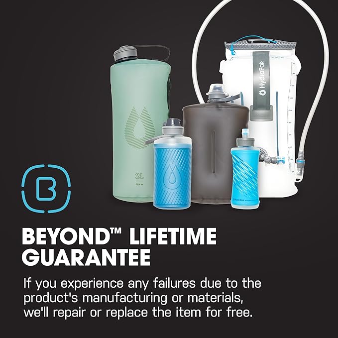 HydraPak Flux+ 1.5L Filter Kit - Collapsible Backpacking Water Bottle - BPA Free, Ultra Light, Spill-Proof Twist Cap, Clear