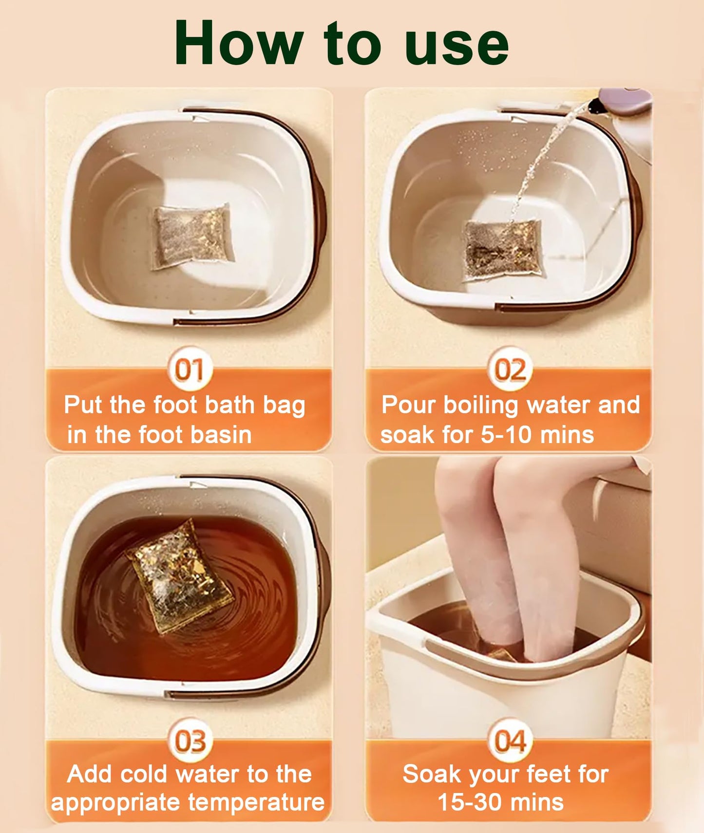 30 Bags Herbal Foot Soak,Foot Bath Herb,Foot Spa Bath Soak Foot Detox Soak to Remove Toxins,Relieve Fatigue & Dispel Cold and Re