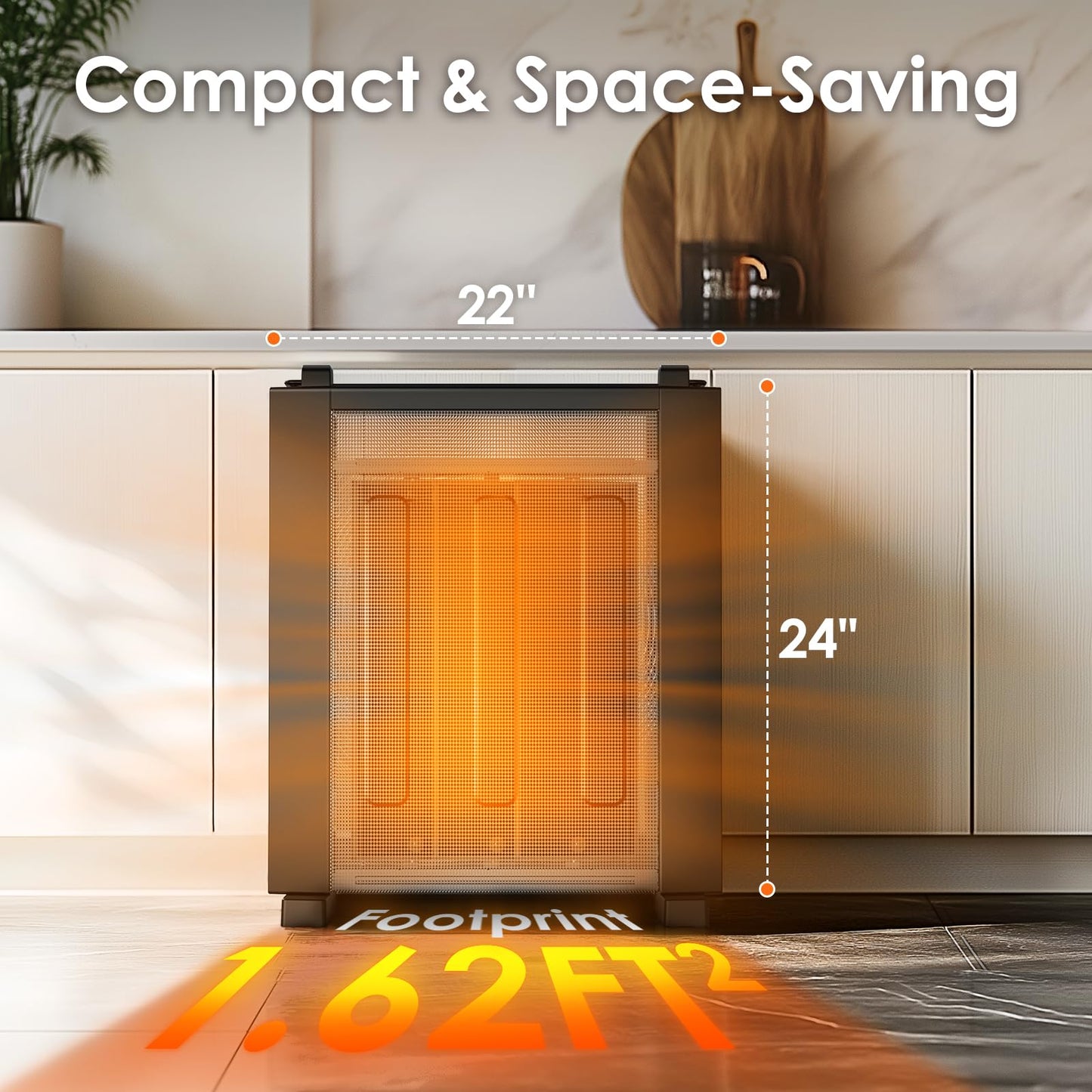 Air Choice 1500W Convection Heater, Mica Infrared Space Heater for Large Room, Thermostat, Remote, 12H Timer, Child Lock, Overheat & Tip-Over Protection, Eco, Portable Heater for Bedroom Office Garage
