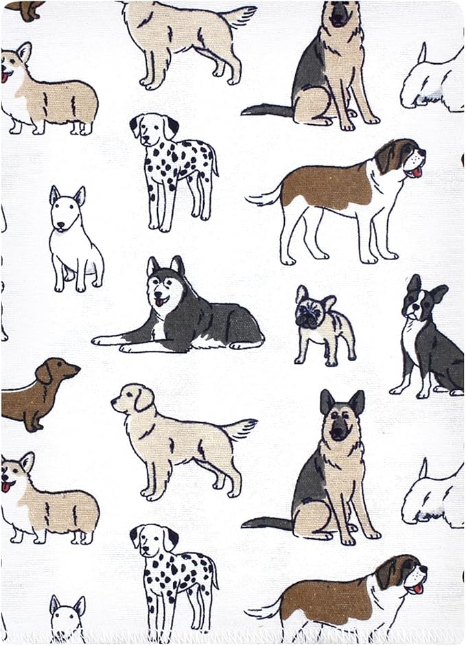 Luvable Friends Hudson Baby Flannel Burp Cloths 12pk, Playful Handsome Pups