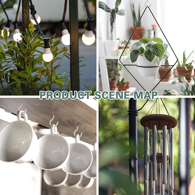 125 Pcs Screw Hooks in 5 Sizes – Cup Hooks for Hanging Plants, Mugs, Lights, and Ceiling Storage (Silver)