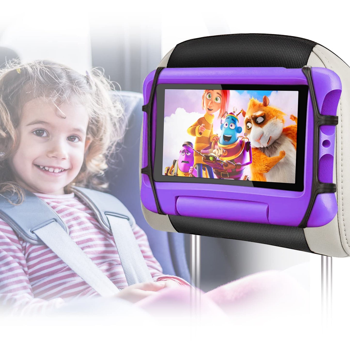 Lpoake Upgraded Car Headrest Mount Holder Tablet Holder for Car Back Seat Tablet Mount for Kids Fits All 7-12.9 Tablets-New