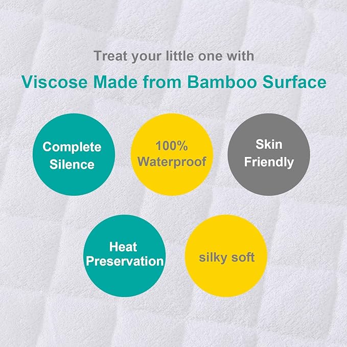 Waterproof Bassinet Mattress Pad Cover Compatible with Maxi-COSI Iora/Swift Lightweight Portable Bassinet, 2 Pack, Ultra Soft Surface, Breathable and Easy Care
