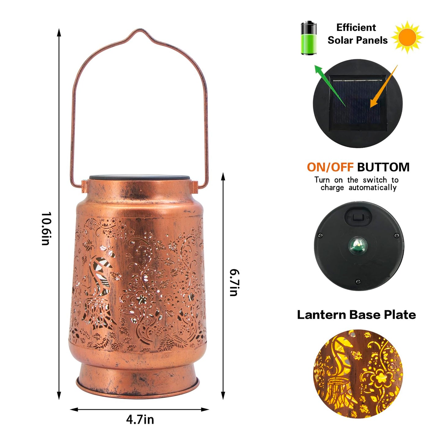 Solar Lanterns Outdoor Garden Decor Gifts For Women Mom Grandma Birthday Thanksgiving Decorative Waterproof Hanging Metal Led Light For Yard Patio Lawn Landscape Backyard (Squirrel)