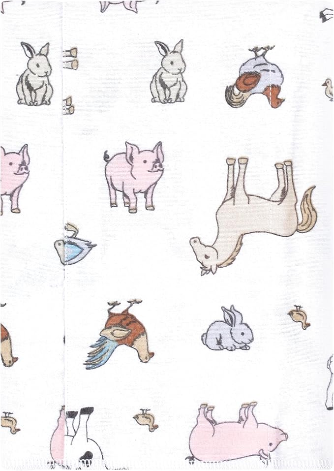 Luvable Friends Hudson Baby Flannel Burp Cloths 4pk, Farm Pals